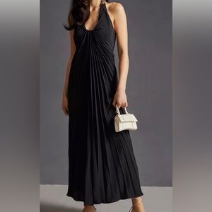 Anthropologie Pleated Halter Midi Dress